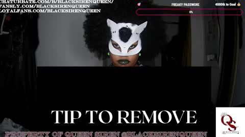 Snapshot of blacksirenqueen chatting on 10/26/25, 10:10 Queen Siren online show from 10/26/25, 10:10