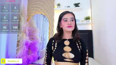 Coraline connected from 10 pm to 6 am Colombia time online show from 07/08/26, 12:42