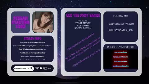 Lex Vive foxygamer cb online show from 07/18/26, 12:59