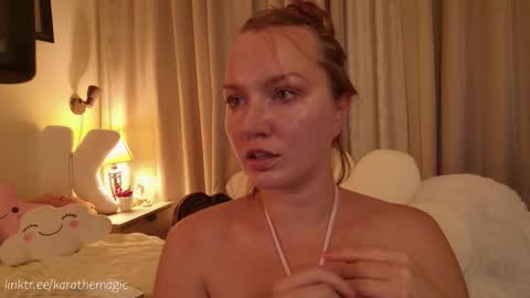 Snapshot of karathemagic chatting on 01/08/26, 03:03 I am here around 5am GMT karathemagic online show from 01/08/26, 03:03
