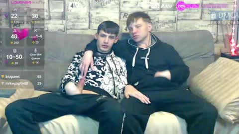 Max tall dark-haired guy with tattoos and Phil blond-haired online show from 05/20/26, 04:40