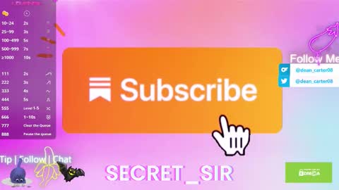 Snapshot of secret_sir chatting on 10/04/25, 09:57 Dean Carter online show from 10/04/25, 09:57