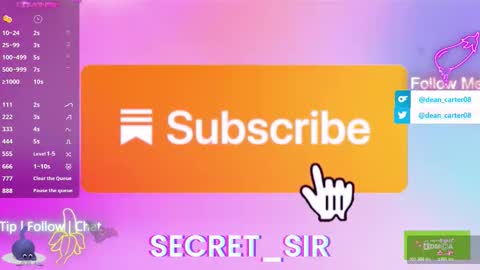 Snapshot of secret_sir chatting on 10/19/25, 10:21 Dean Carter online show from 10/19/25, 10:21