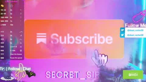 Snapshot of secret_sir chatting on 10/22/25, 10:42 Dean Carter online show from 10/22/25, 10:42