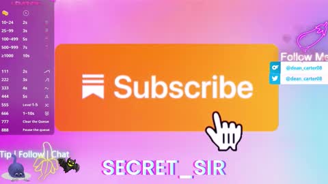 Snapshot of secret_sir chatting on 12/21/25, 12:07 Dean Carter online show from 12/21/25, 12:07