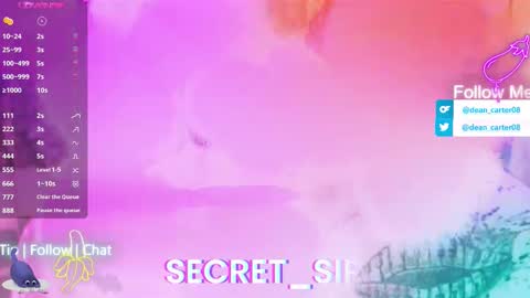Snapshot of secret_sir chatting on 12/21/25, 10:50 Dean Carter online show from 12/21/25, 10:50
