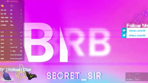 Snapshot of secret_sir chatting on 03/02/26, 10:38 Dean Carter online show from 03/02/26, 10:38
