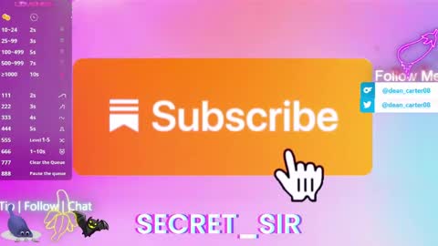 Snapshot of secret_sir chatting on 05/31/26, 11:17 Dean Carter online show from 05/31/26, 11:17